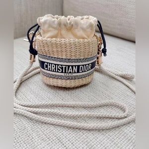 DIOR Beauty VIP Mini Bucket Straw Crossbody Bag